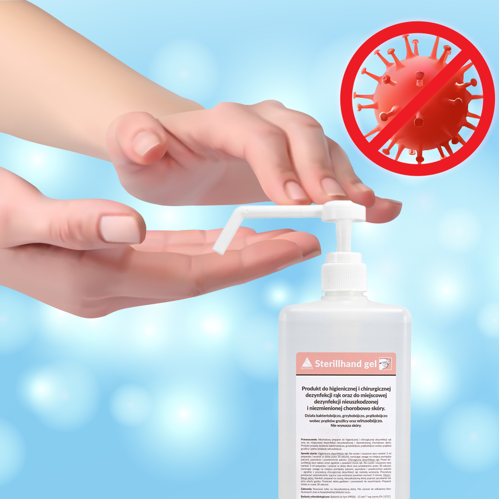 Sterillhand 500ml gel z pompką do dezynfekcji rąk - obrazek 4