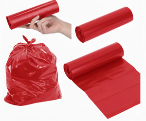 Czerwone worki na odpady medyczne 35l z folii LDPE