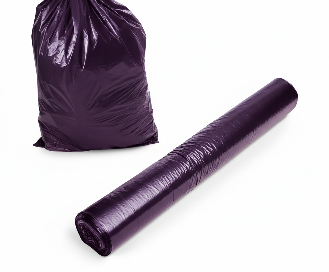 Worki na śmieci 240l fioletowe mocne 22 mikrony 10 sztuk LDPE do kontenerów dostępne w Maxchem Skoczów