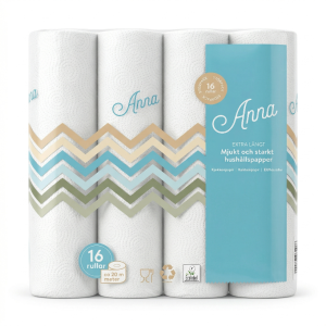 Ręcznik papierowy Anna 16 rolek 95 listków 20m – chłonny ręcznik celulozowy Maxchem Skoczów