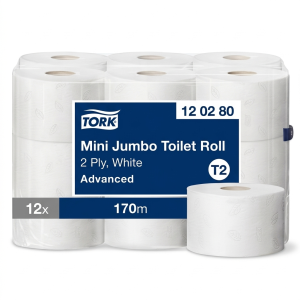 Tork Papier toaletowy w roli mini Jumbo biały Advanced 170m system T2 w Hurtowni Maxchem Skoczów